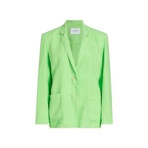 Velvet By Graham & Spencer 'Cassie' Green Linen Two-Button Blazer Size L - NWT